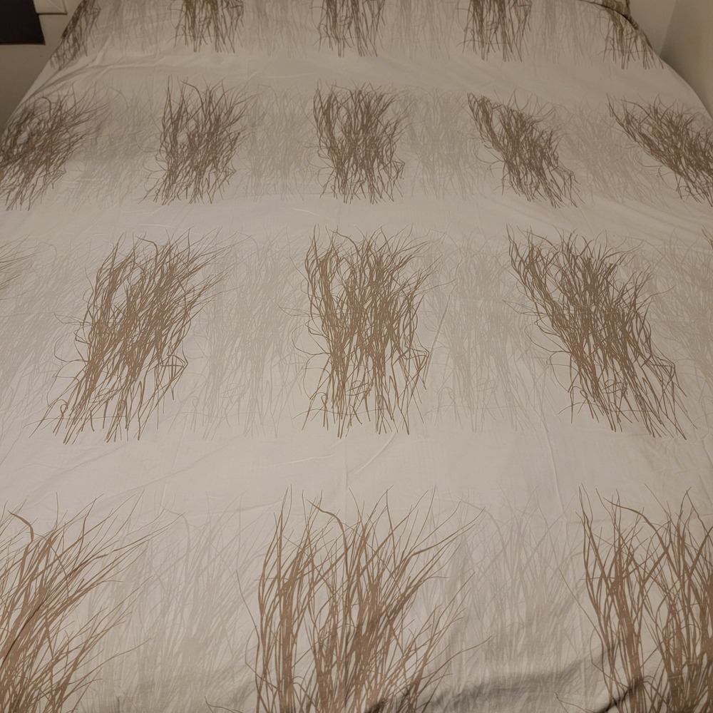 Marimekko RARE Heina Natural Full Queen Duvet Cover Abstract Grass Cotton MCM